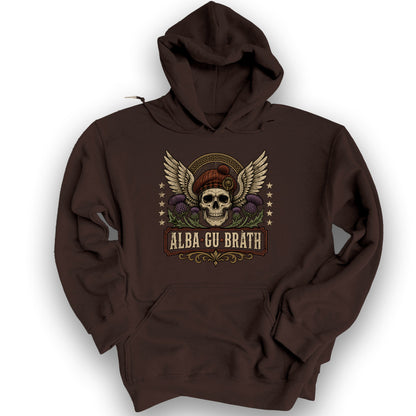 Alba Skull Thistle Hoodie - Dark Chocolate