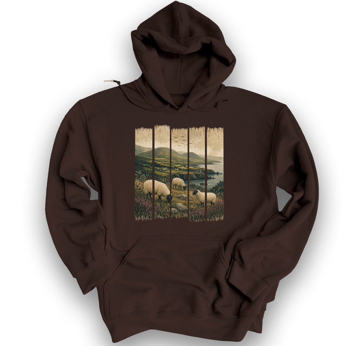 Ireland Sheep Panels Hoodie - Dark Chocolate
