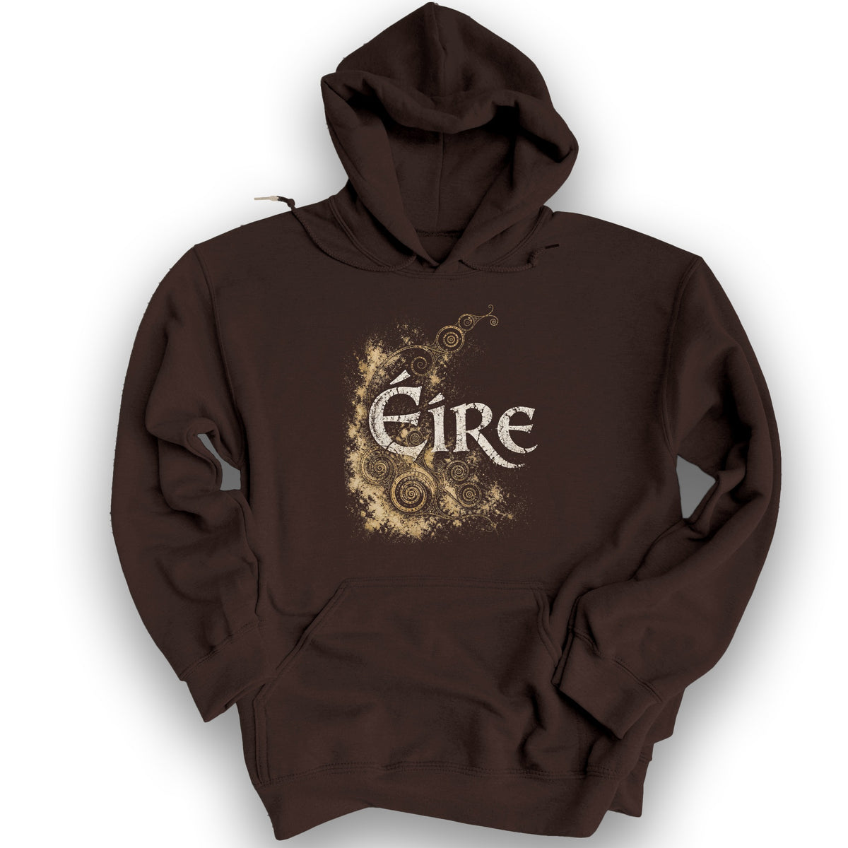 Éire Ancient Spirals Hoodie - Dark Chocolate