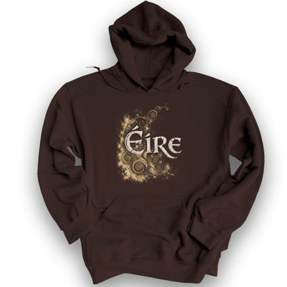 Éire Ancient Spirals Hoodie - Dark Chocolate