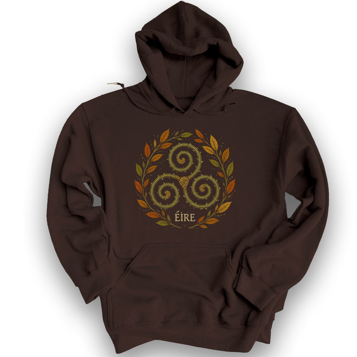 Éire Autumn Spiral Hoodie - Dark Chocolate