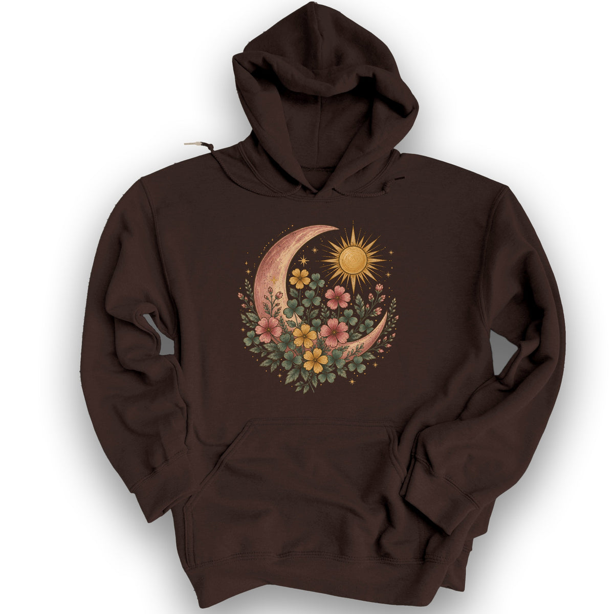 Shamrock Crescent Moon Hoodie - Dark Chocolate