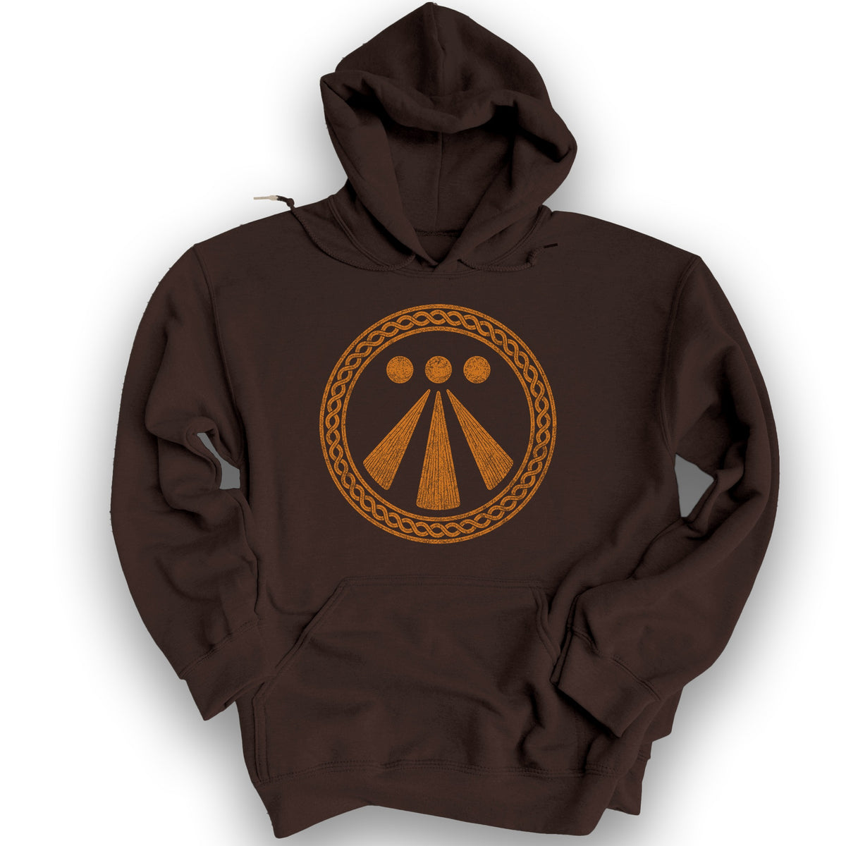 Awen Celtic Knot Hoodie - Dark Chocolate