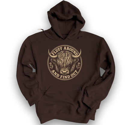 Fluff Around Coo Hoodie - Dark Chocolate
