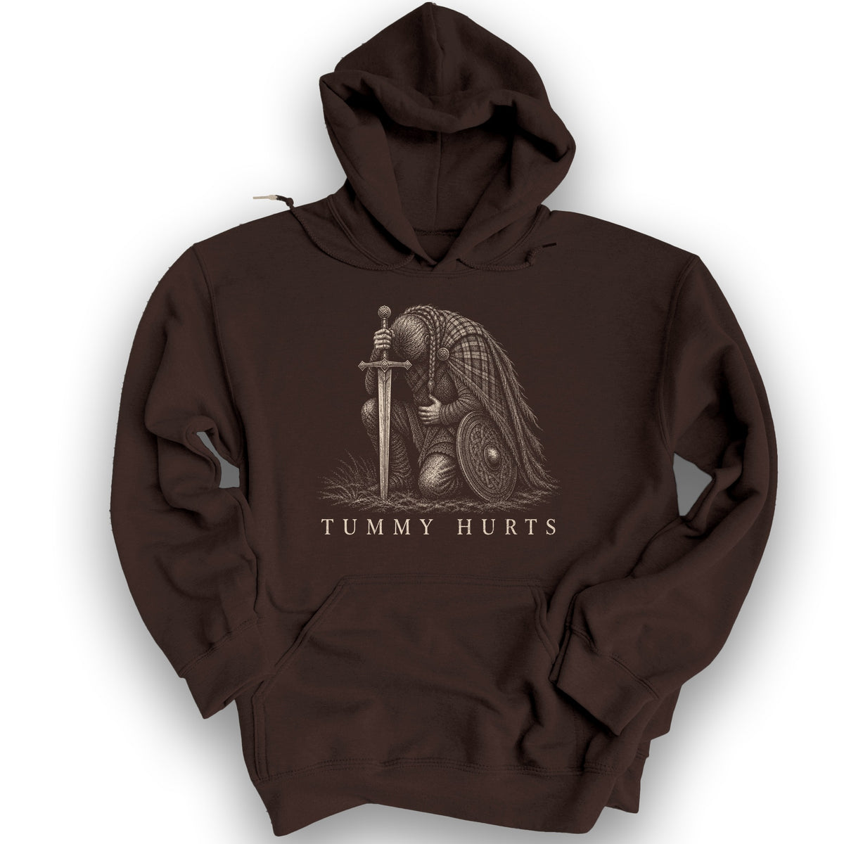Tummy Hurts Hoodie - Dark Chocolate