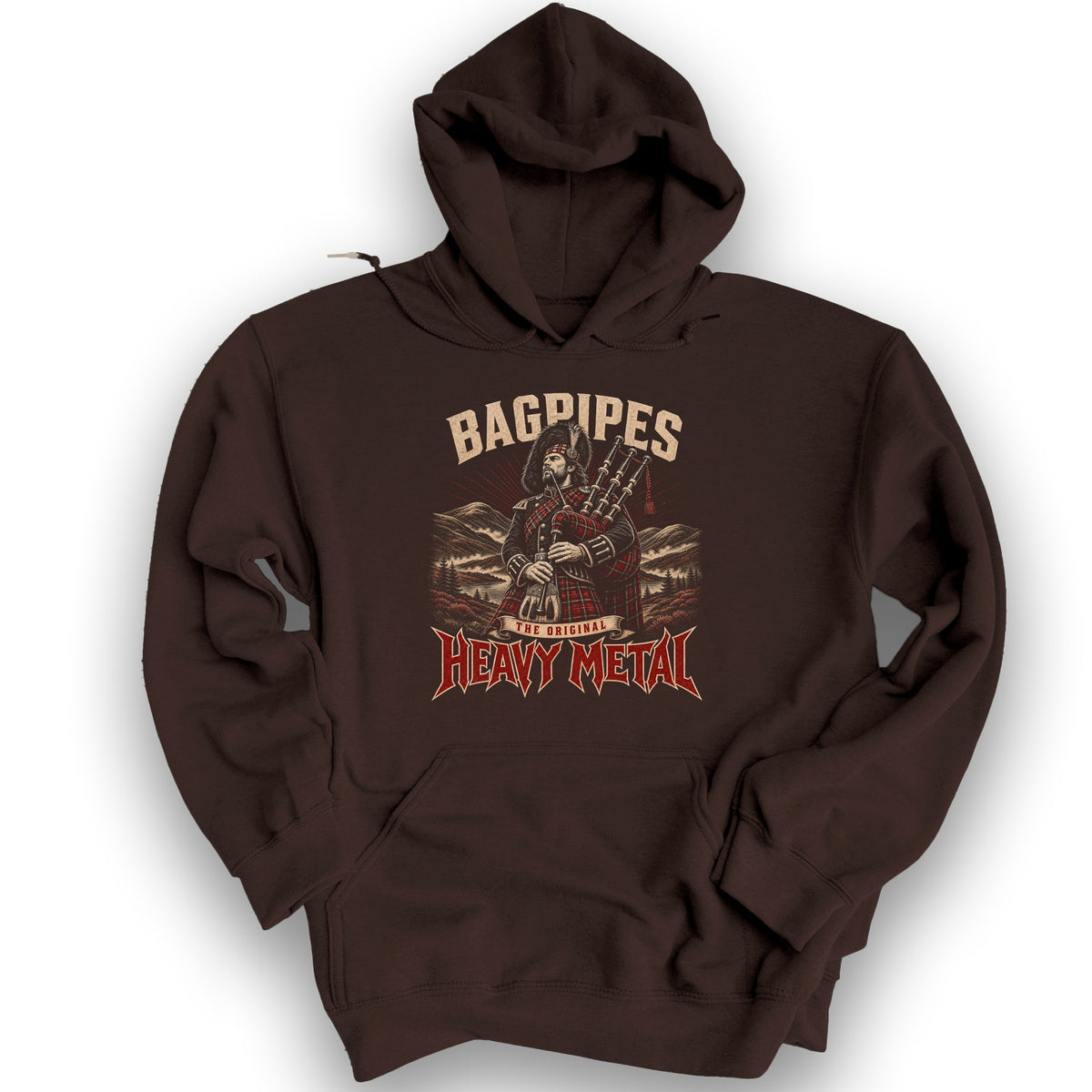 Bagpipes Heavy Metal Hoodie - Dark Chocolate