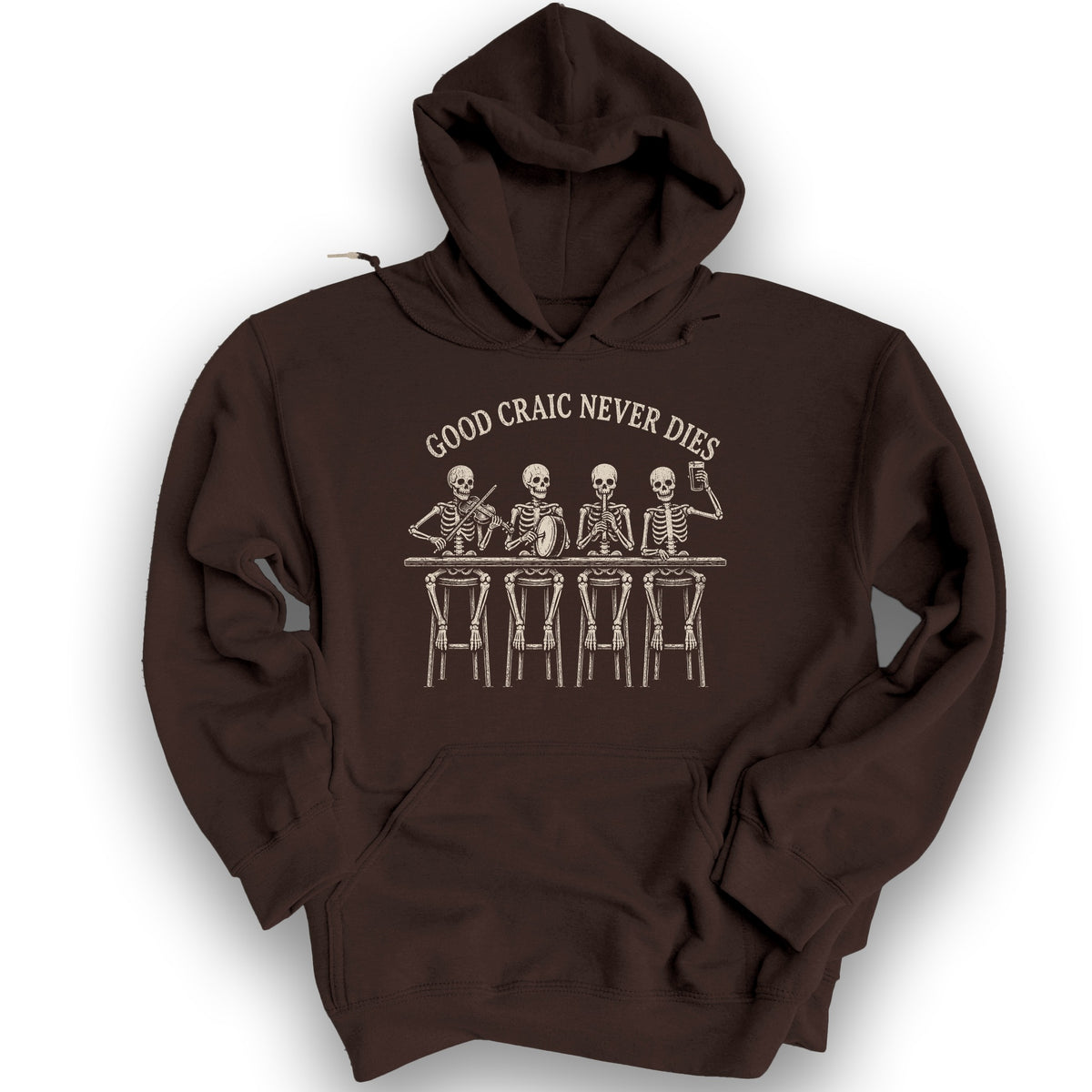 Craic Skeletons Hoodie - Dark Chocolate