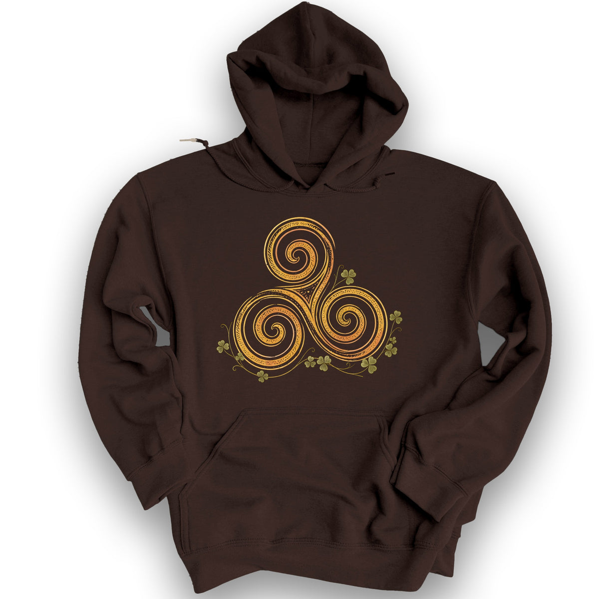 Irish Golden Triskele Hoodie - Dark Chocolate