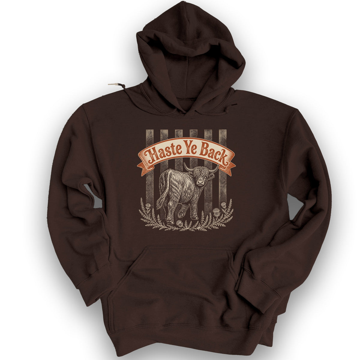 Haste Ye Back Coo Hoodie - Dark Chocolate