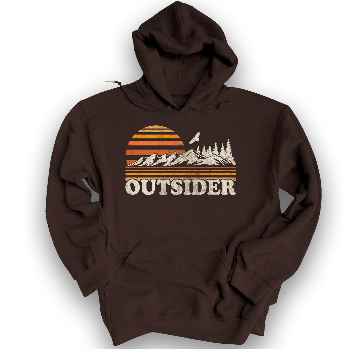 Outsider Vintage Mountains Hoodie - Dark Chocolate