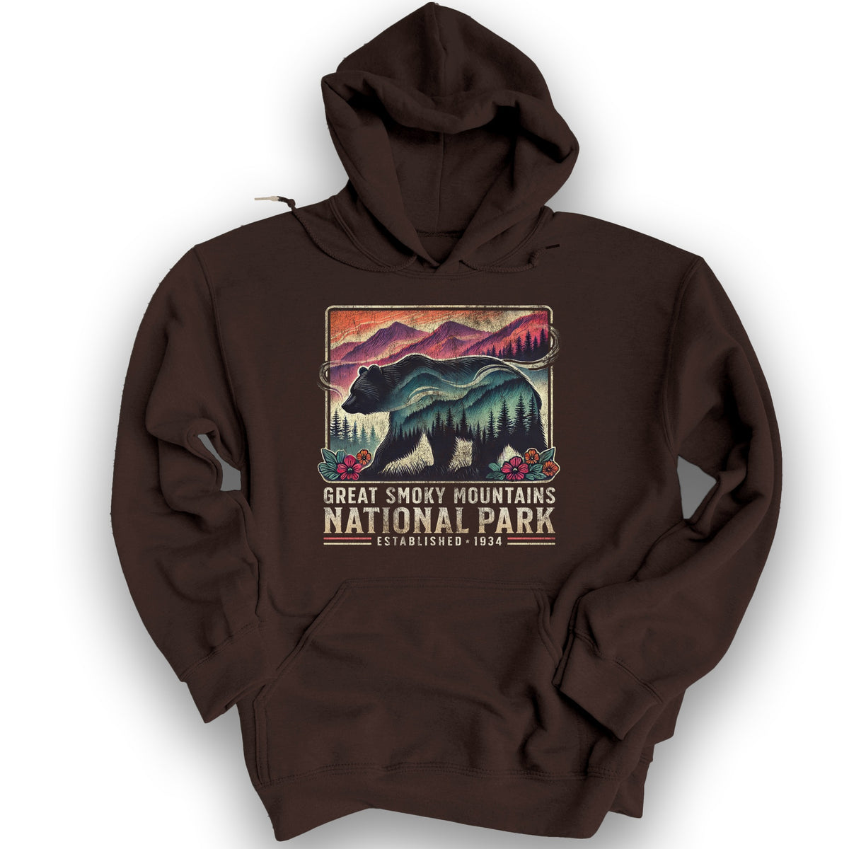 Great Smoky Mountains "Mountain Bear" Hoodie - Dark Chocolate