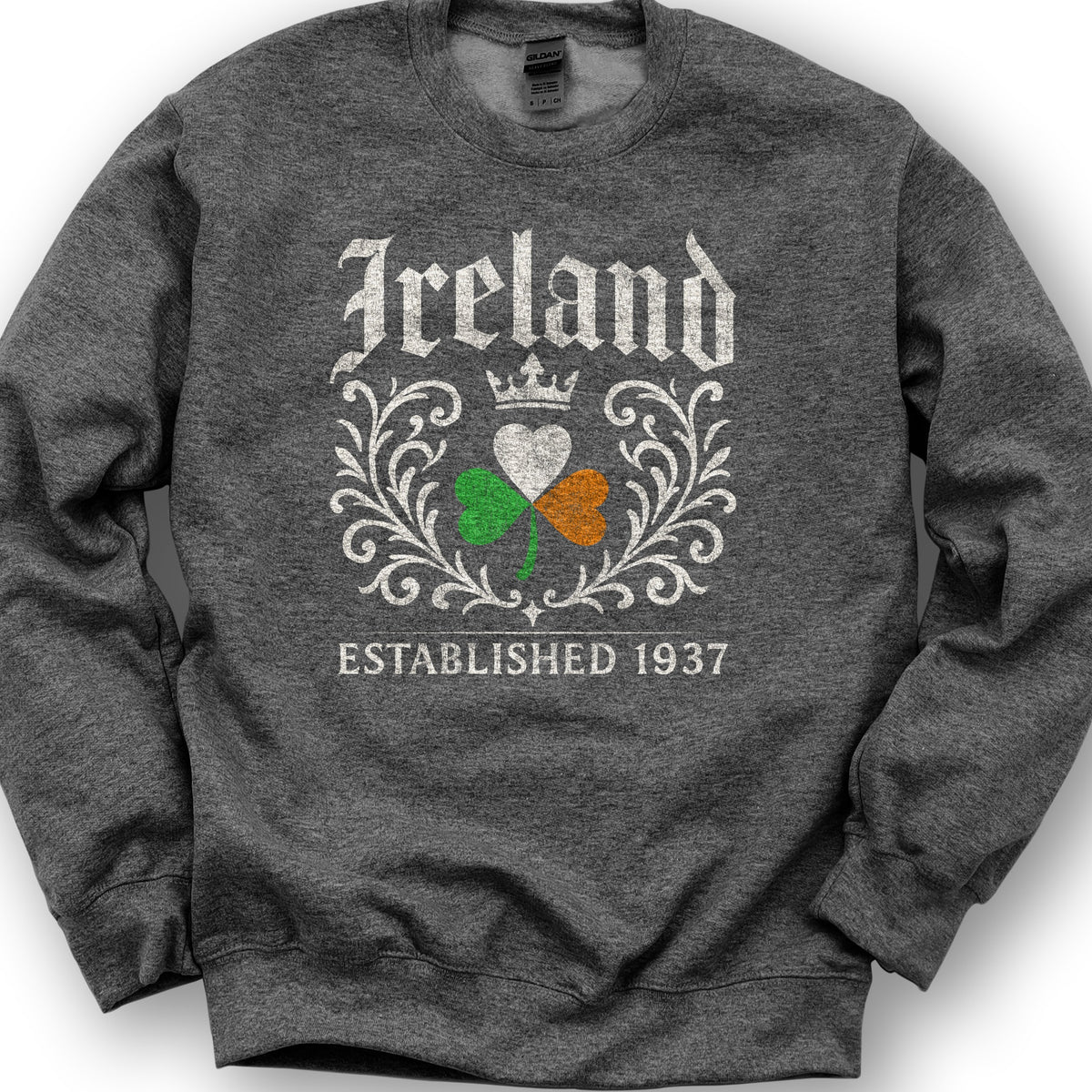 Ireland Regal Shamrock Sweatshirt - Dark Heather