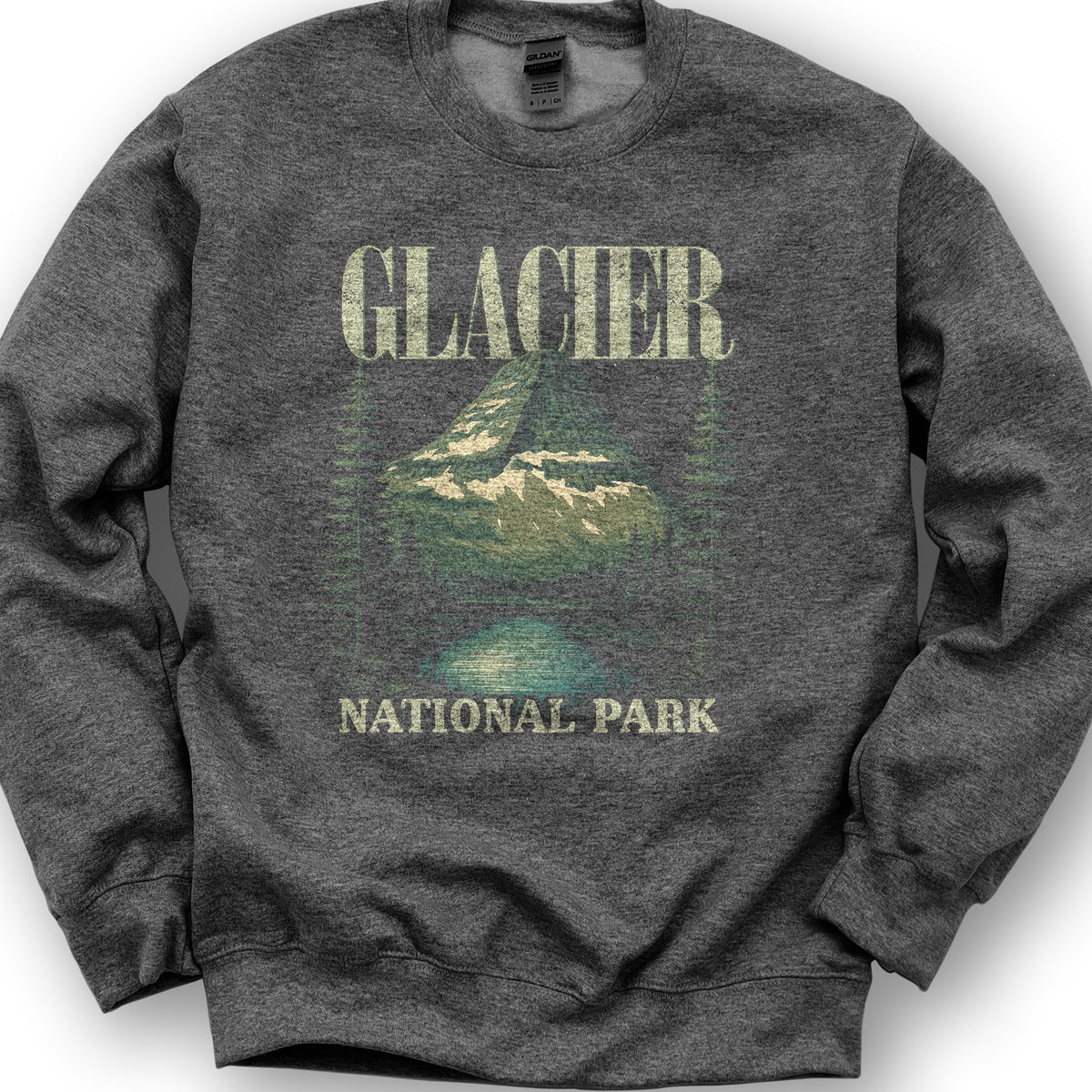 Glacier National Park "Bearhat Mountain" Sweatshirt - Dark Heather