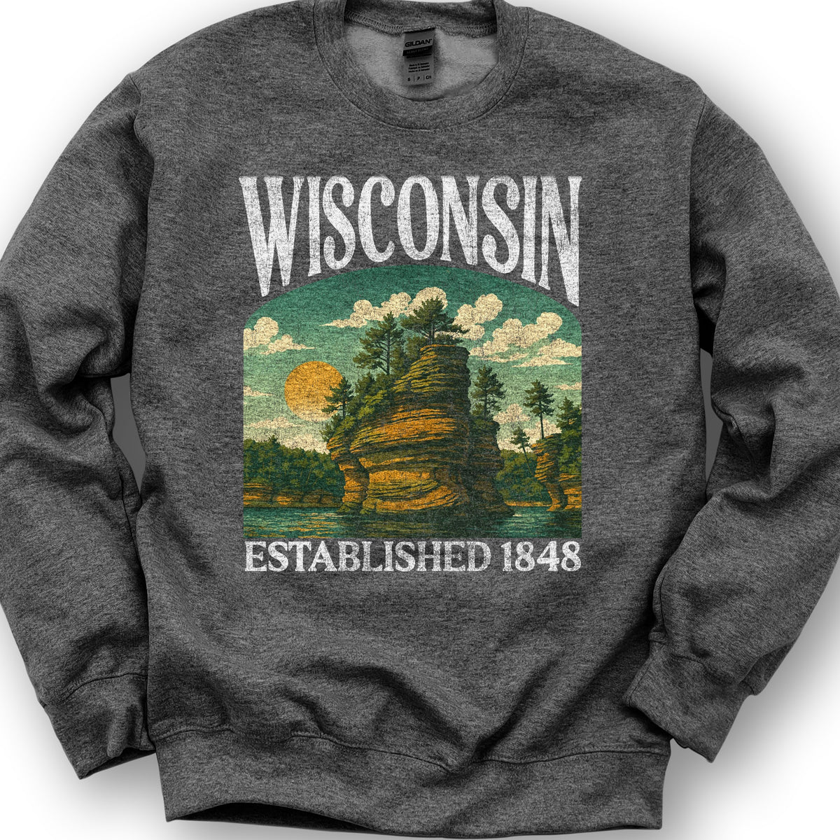 Wisconsin "Big & Bold" Sweatshirt - Dark Heather