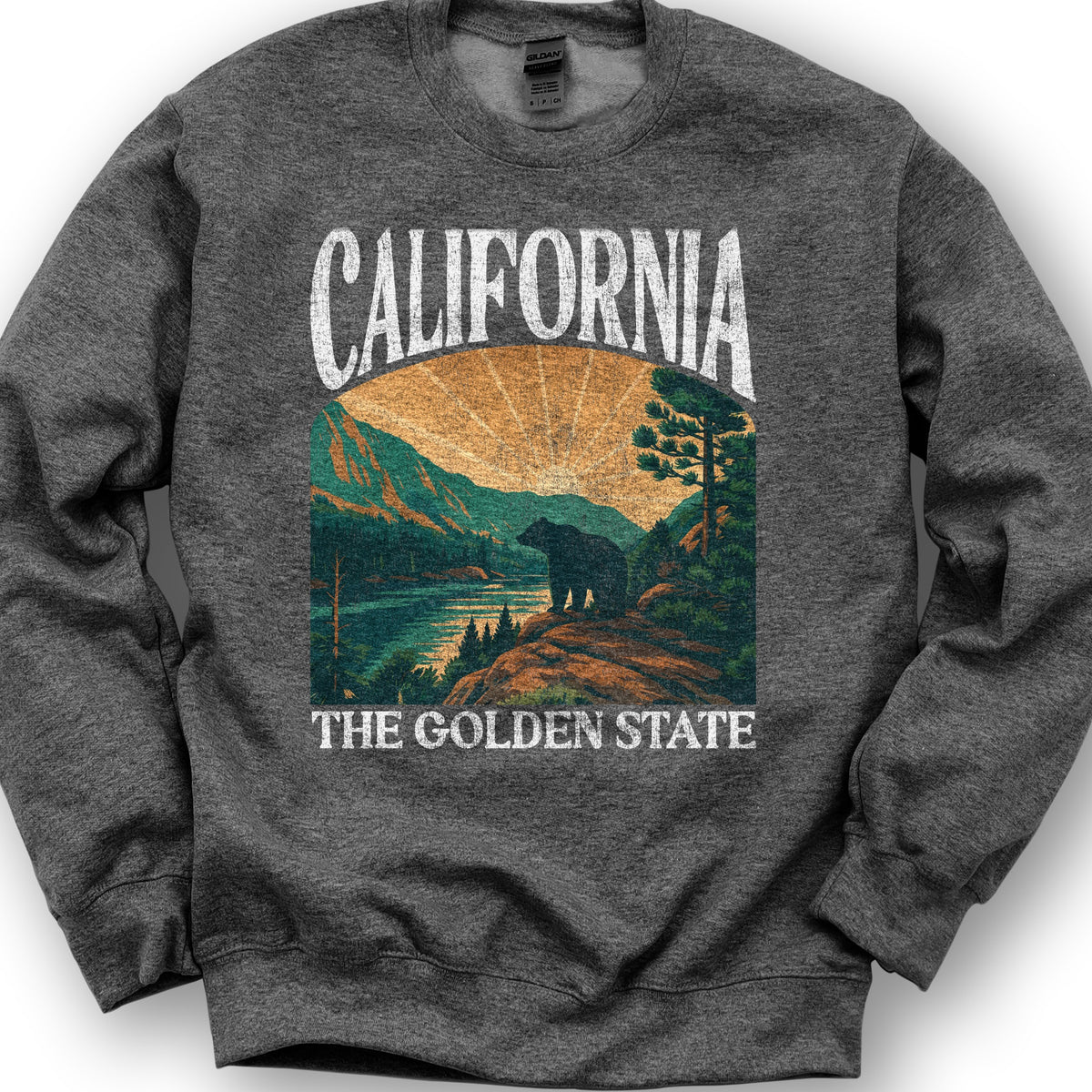 California Golden State "Big and Bold" Sweatshirt - Dark Heather