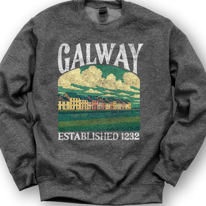 Galway Ireland "Big and Bold" Sweatshirt - Dark Heather