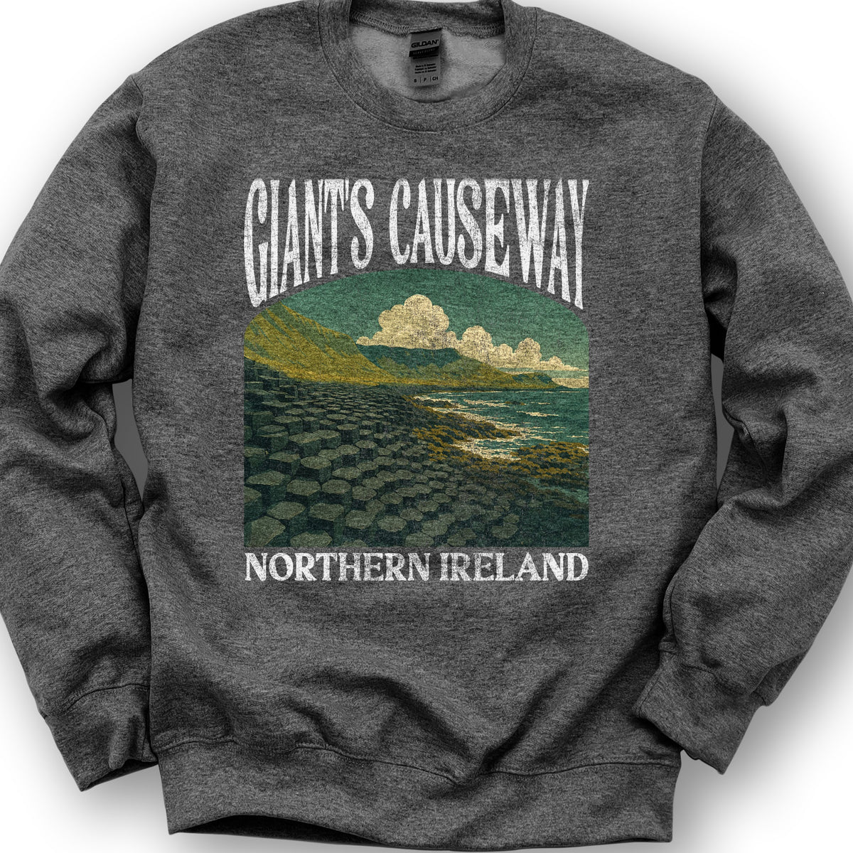Giants Causeway Northern Ireland "Big and Bold" Sweatshirt - Dark Heather