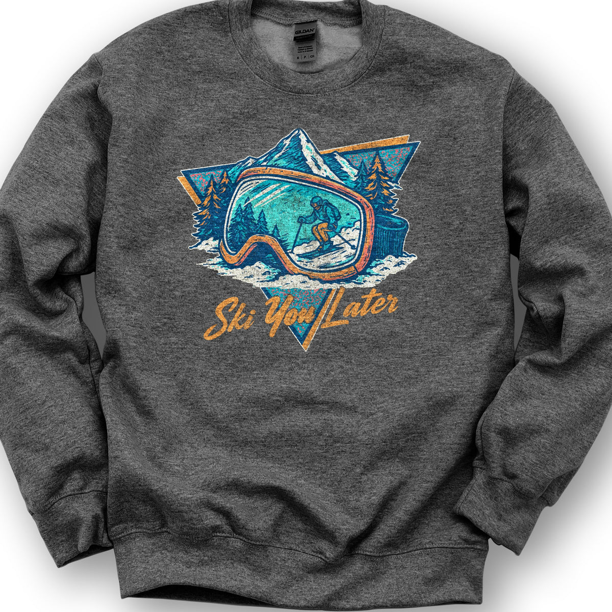 Ski You Later Retro 1980's Sweatshirt - Dark Heather