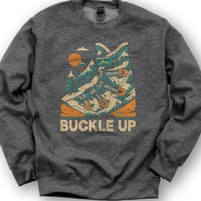 Buckle Up Ski Boot Sweatshirt - Dark Heather