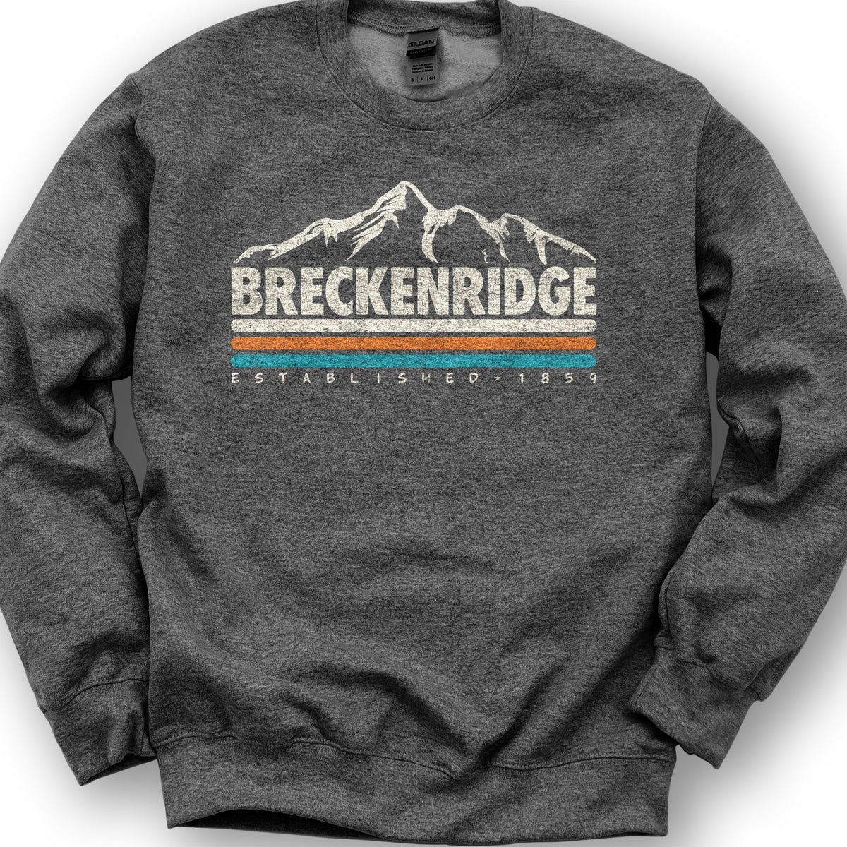 Breckenridge Retro Stripe Sweatshirt - Dark Heather