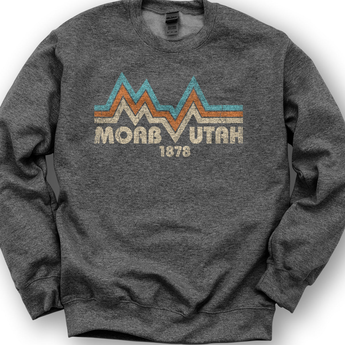 Moab Utah Retro Sweatshirt - Dark Heather