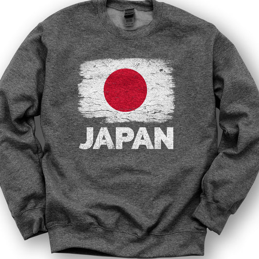 Japan Vintage Flag Sweatshirt - Dark Heather