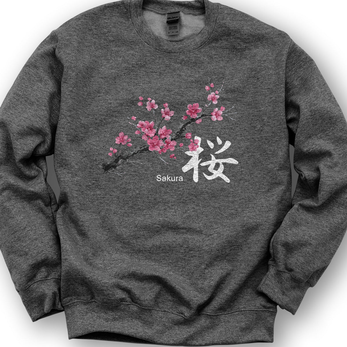 Cherry Blossom Sakura Sweatshirt - Dark Heather