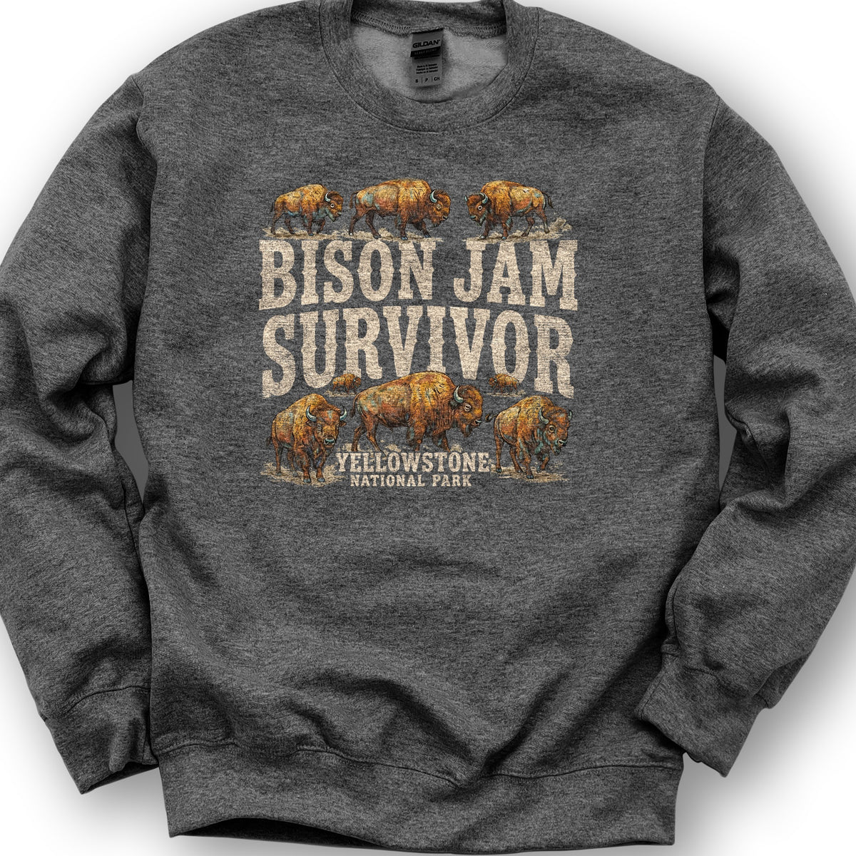 Bison Jam Survivor Sweatshirt - Dark Heather