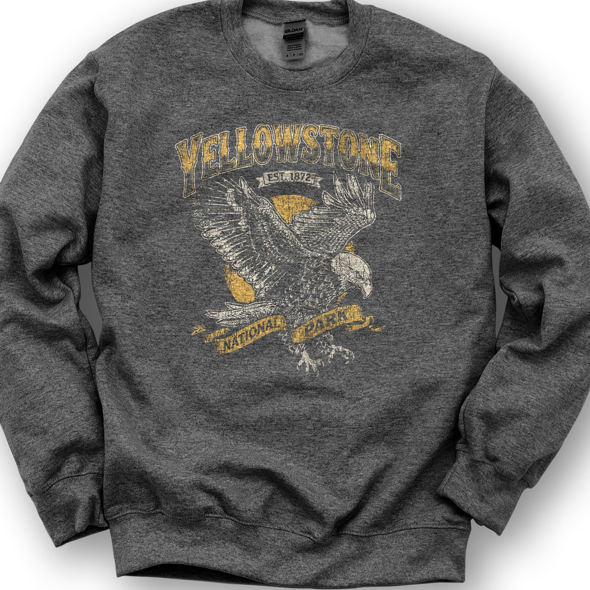 2026022698 Yellowstone Bald Eagle V01 - Gildan 18000 Sweatshirt - Dark Heather