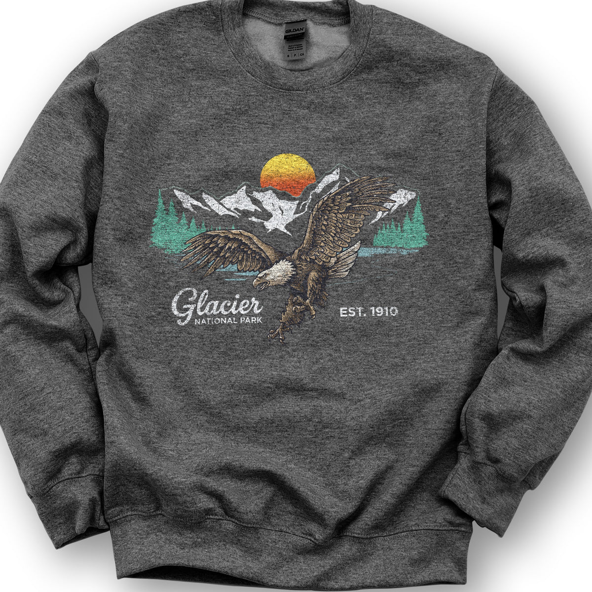 Glacier Bald Eagle Sweatshirt - Dark Heather