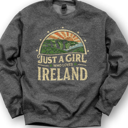 Just a Girl Who Loves Ireland Sweatshirt - Dark Heather