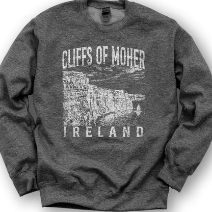 Cliffs Of Moher Sketch Sweatshirt - Dark Heather