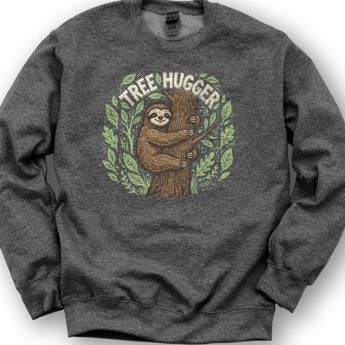 Tree Hugger Sloth Sweatshirt - Dark Heather