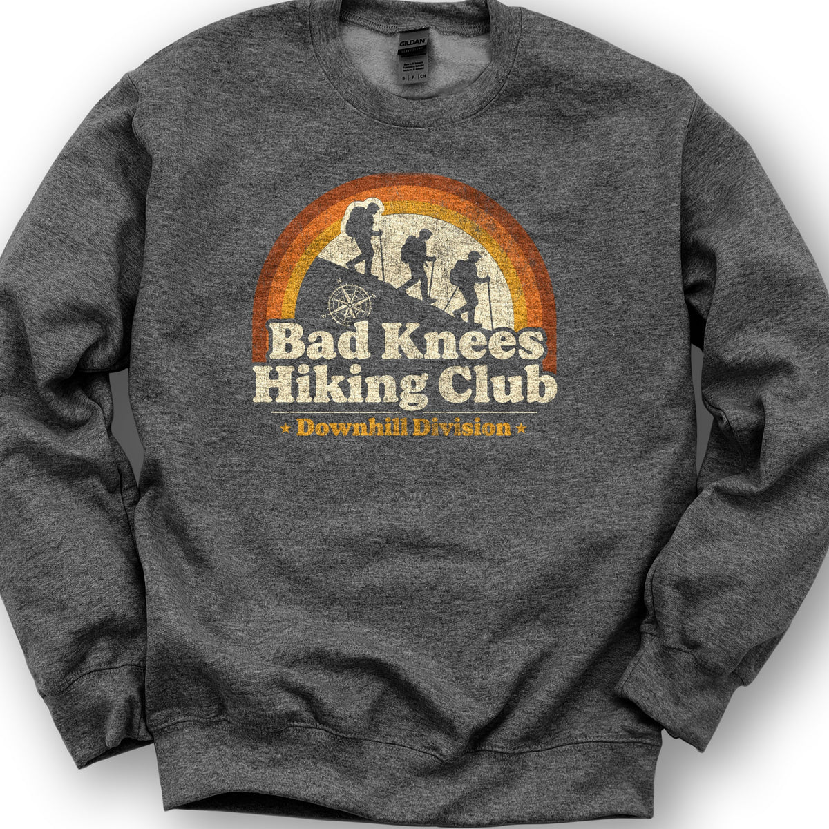 Bad Knees Hiking Club Sweatshirt - Dark Heather