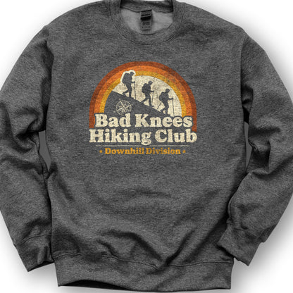 Bad Knees Hiking Club Sweatshirt - Dark Heather