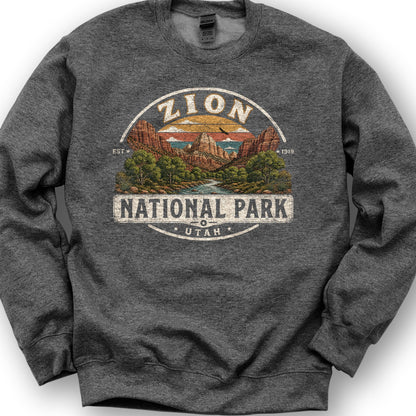 Zion Medallion Sweatshirt - Dark Heather