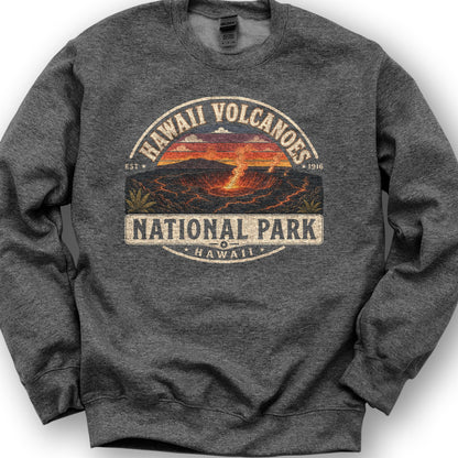 Hawaii Volcanoes Medallion Sweatshirt - Dark Heather