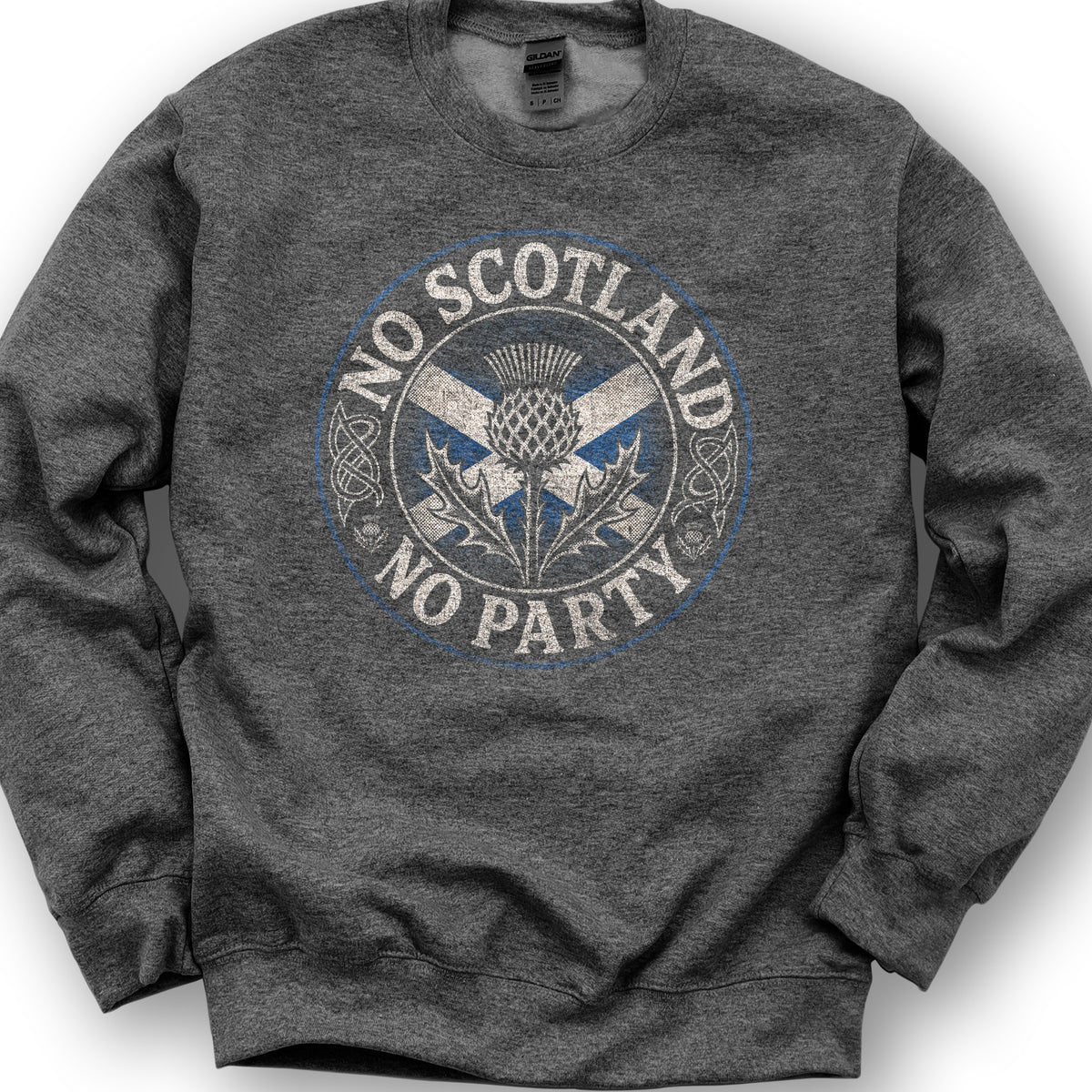 Scotland No Party Badge Sweatshirt - Dark Heather