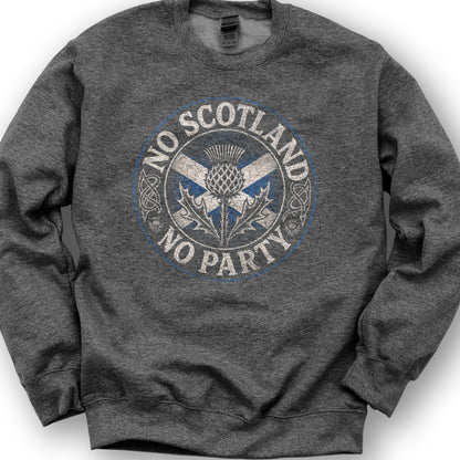 Scotland No Party Badge Sweatshirt - Dark Heather