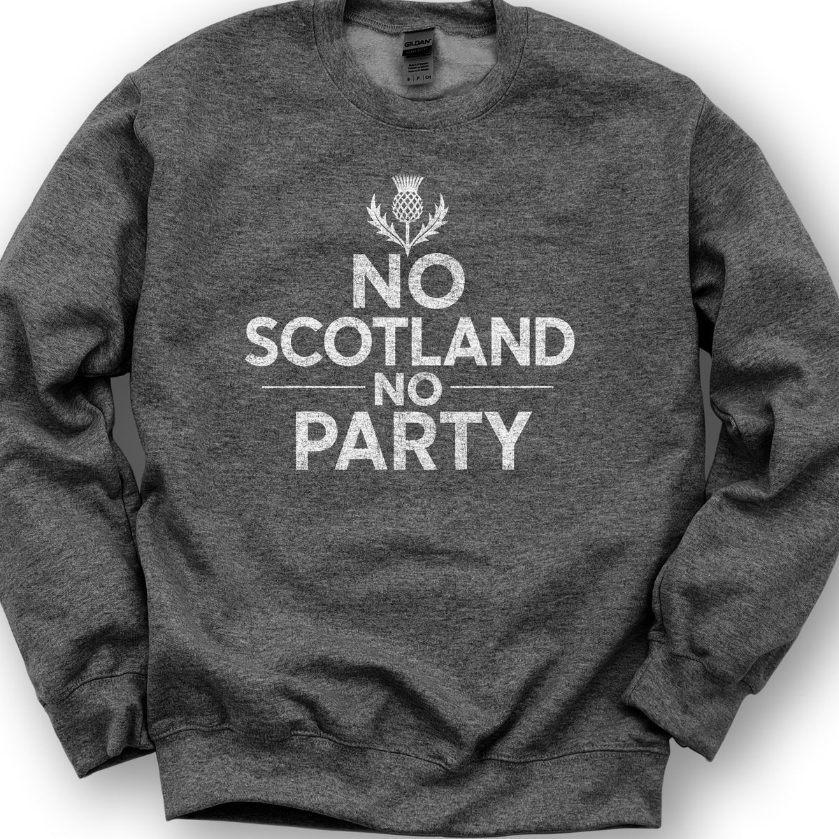 Scotland No Party Bold Sweatshirt - Dark Heather