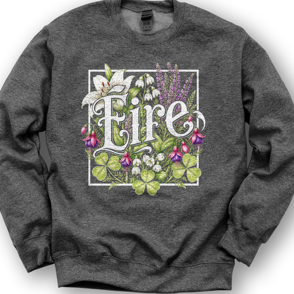 Eire Floral Sweatshirt - Dark Heather