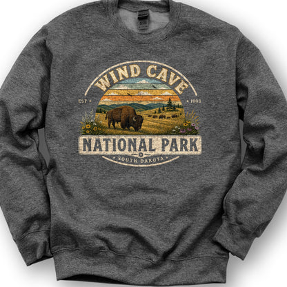 Wind Cave Medallion Sweatshirt - Dark Heather