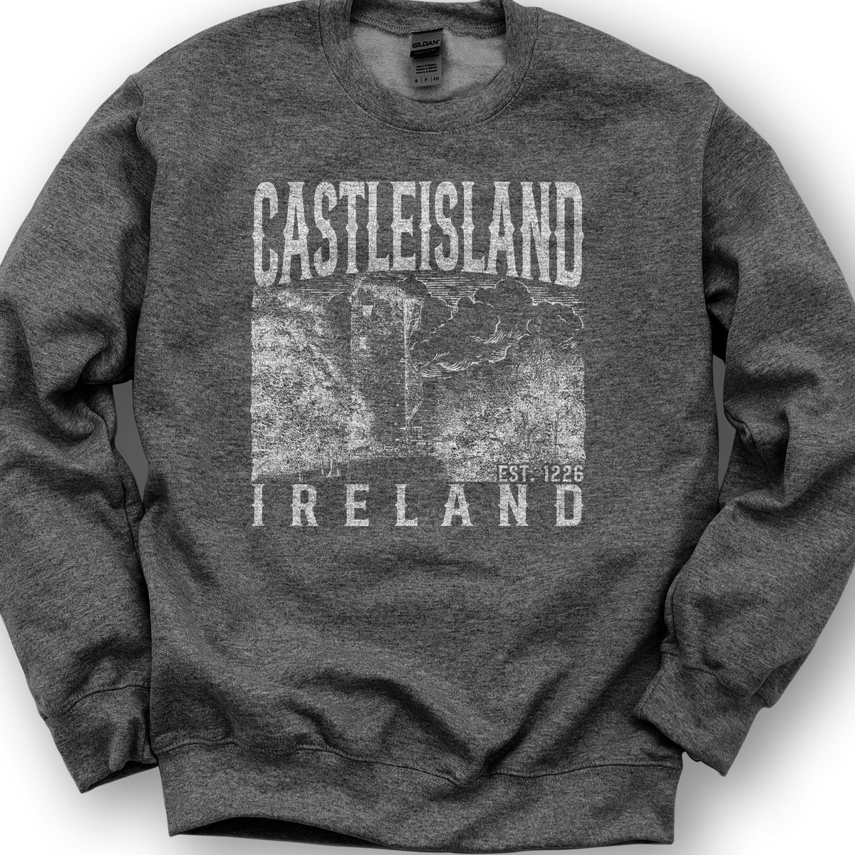 Castleisland Ireland Sketch Sweatshirt - Dark Heather