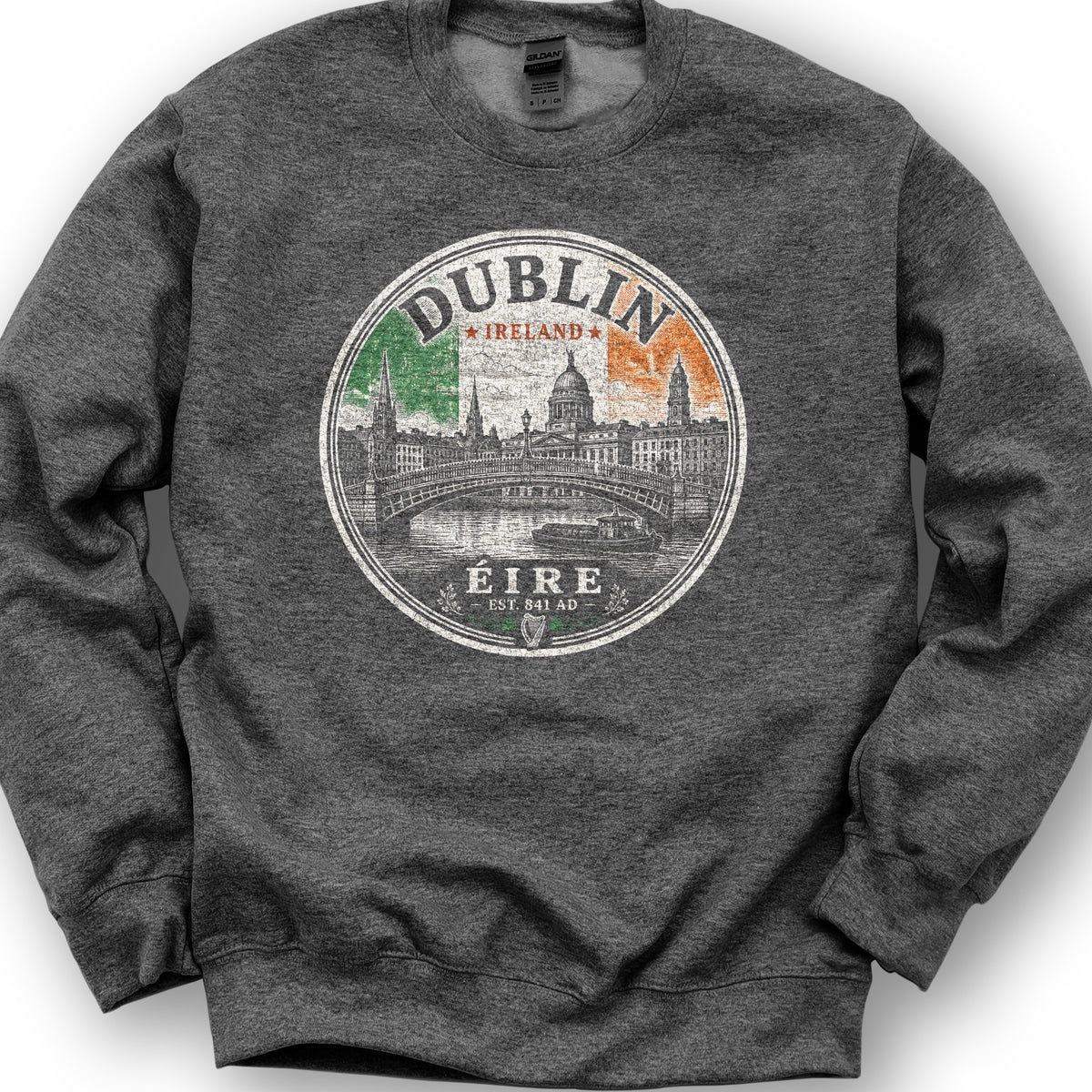 Dublin Badge Sweatshirt - Dark Heather