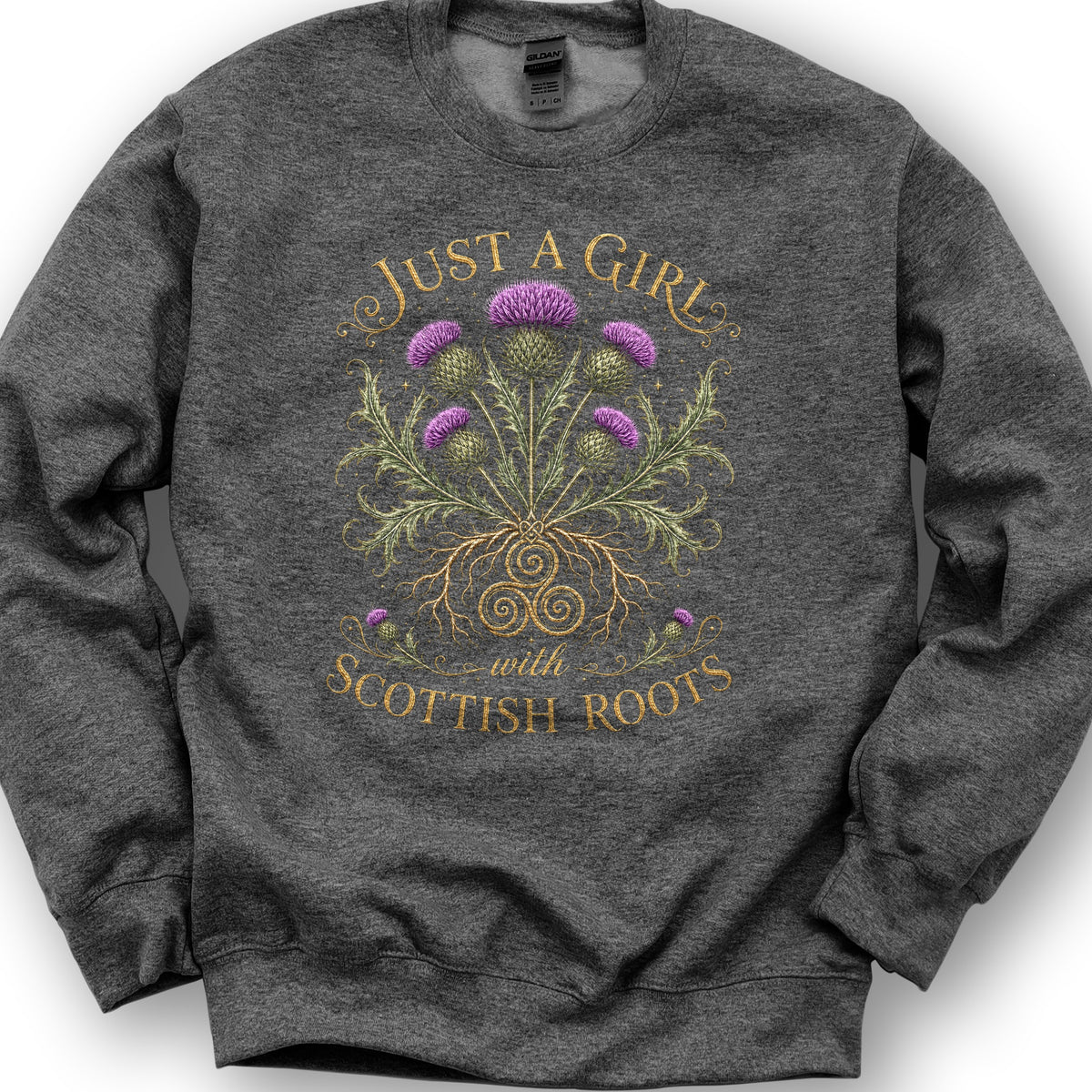 Scottish Roots Girl Sweatshirt - Dark Heather
