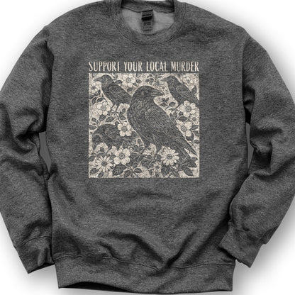 Crow Local Murder Sweatshirt - Dark Heather