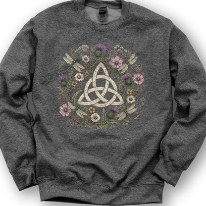 Trinity Knot Wreath Sweatshirt - Dark Heather