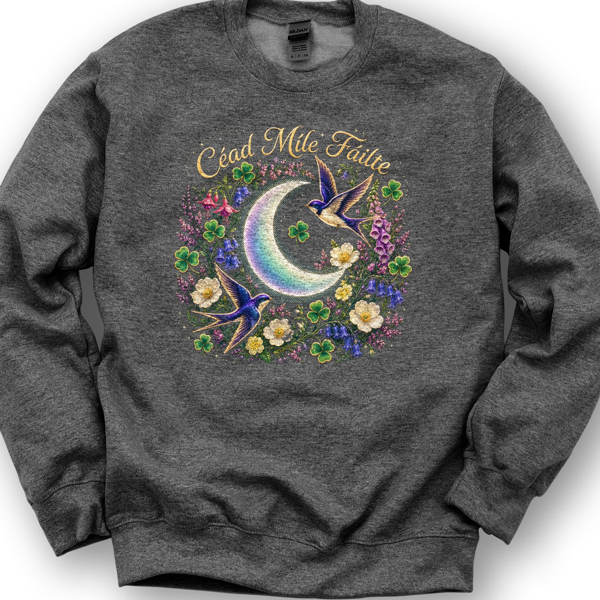 Céad Míle Fáilte Moon Sweatshirt - Dark Heather