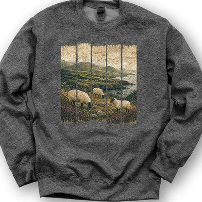 Ireland Sheep Panels Sweatshirt - Dark Heather