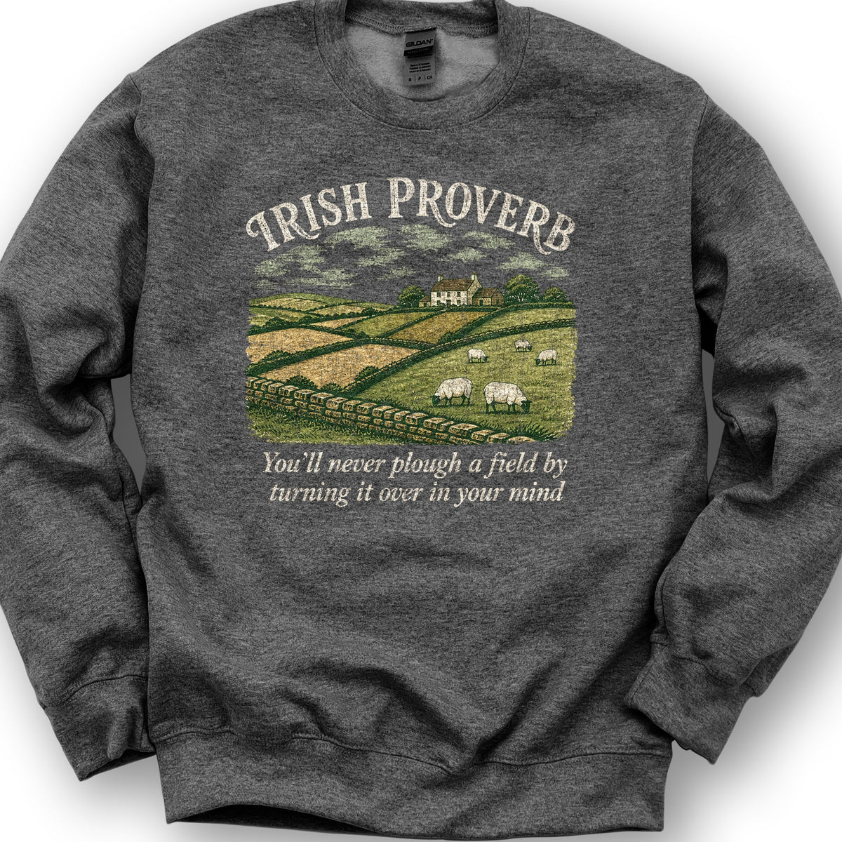 Plough Proverb Sweatshirt - Dark Heather